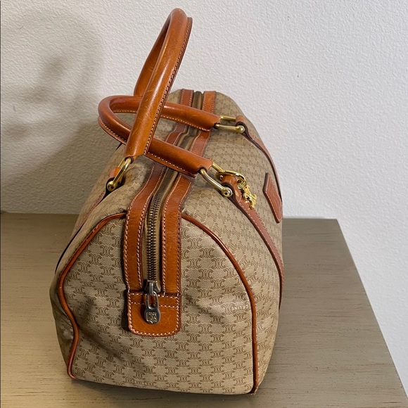 Celine Brown and Tan Monogram Boston Bag - Picture 4 of 13